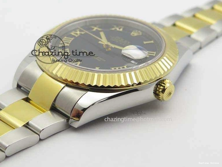 0213 AllSeason DateJust II 116333 SS YG 41mm EW Best Edition Black Dial Gold Roman Markers On SS Bracelet A 3826